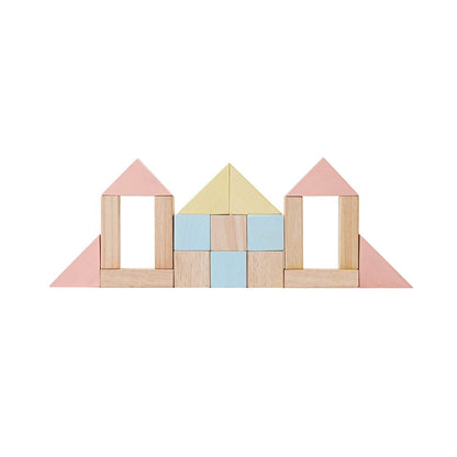 40-Piece Small Unit Wooden Blocks – Pastel Set