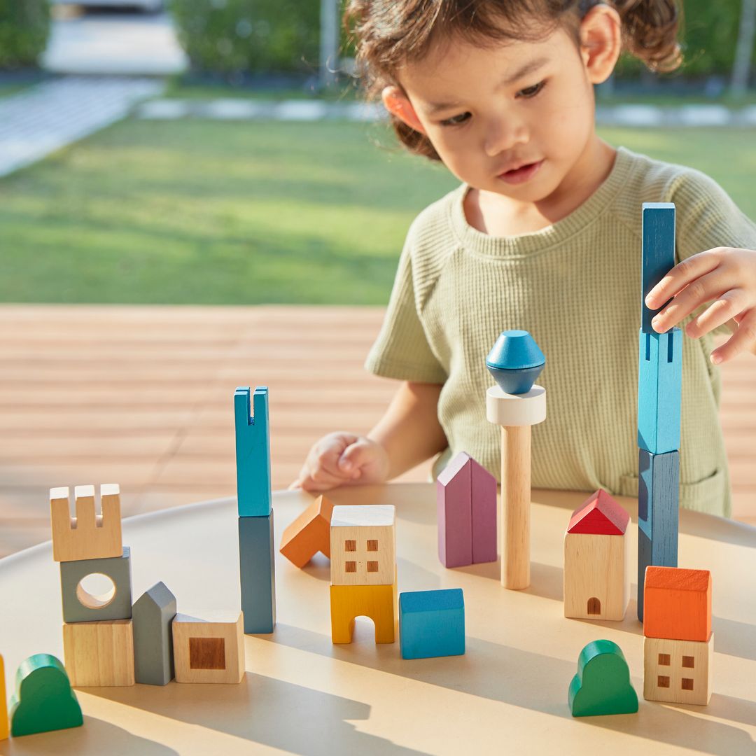 Wooden Toy Cityscape Blocks