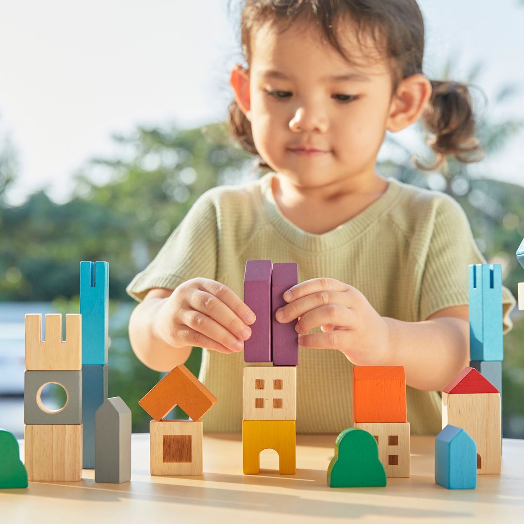 Wooden Toy Cityscape Blocks