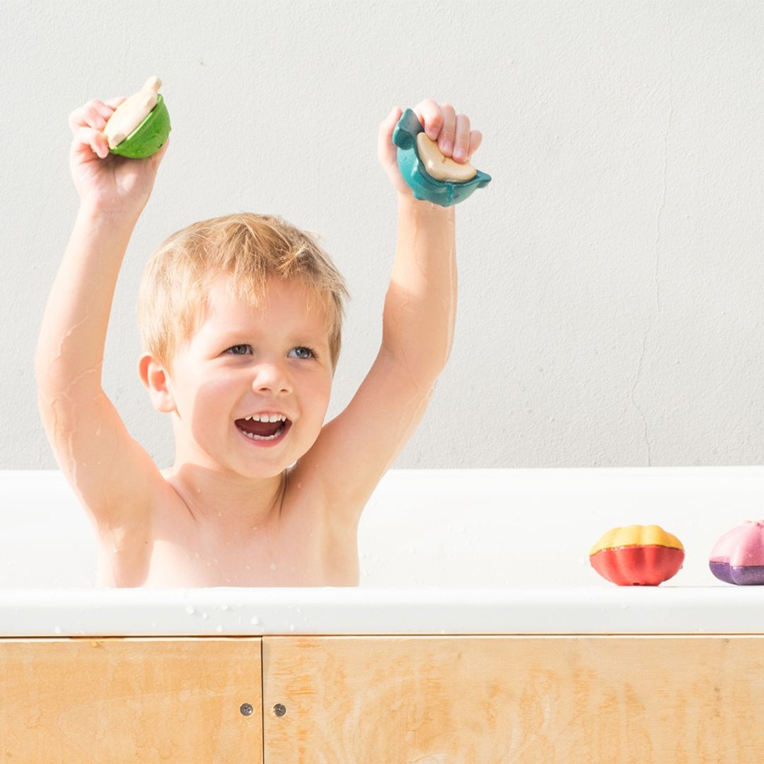 Wooden Sea Life Bath Toy Set