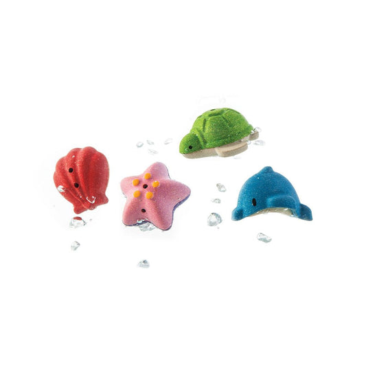 Wooden Sea Life Bath Toy Set