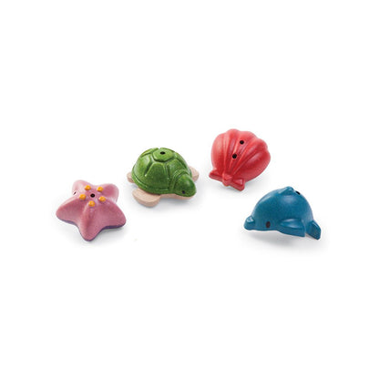 Wooden Sea Life Bath Toy Set