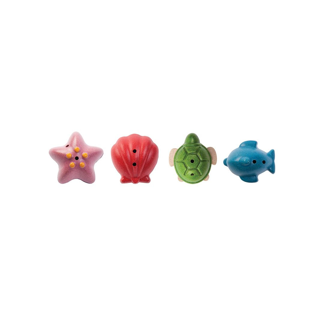 Wooden Sea Life Bath Toy Set