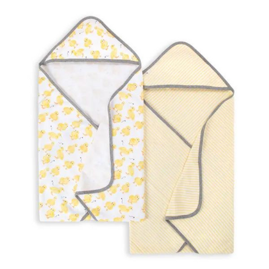 Organic Baby Hooded Towel Set of 2 - Little Ducks