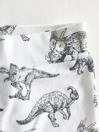 Dinosaur Print Organic Cotton Harem Cropped Pants