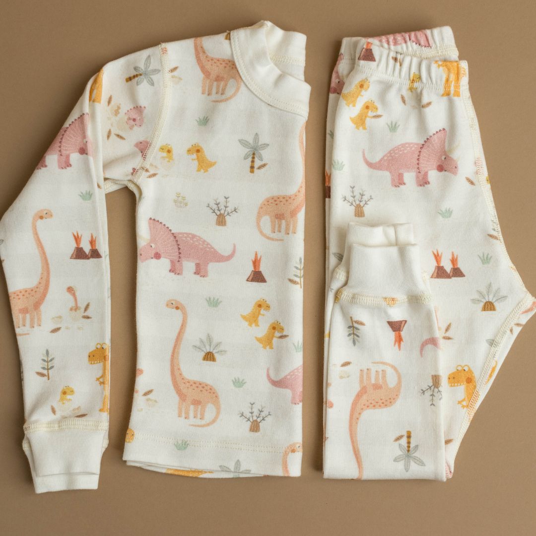 Rose Dino Family Organic Cotton Pajamas