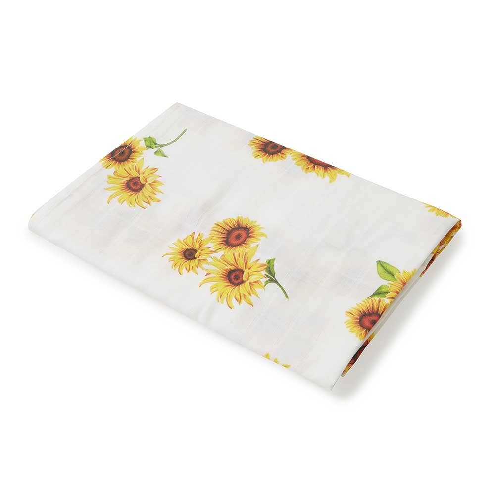 Organic Muslin Baby Swaddle - Sunflower
