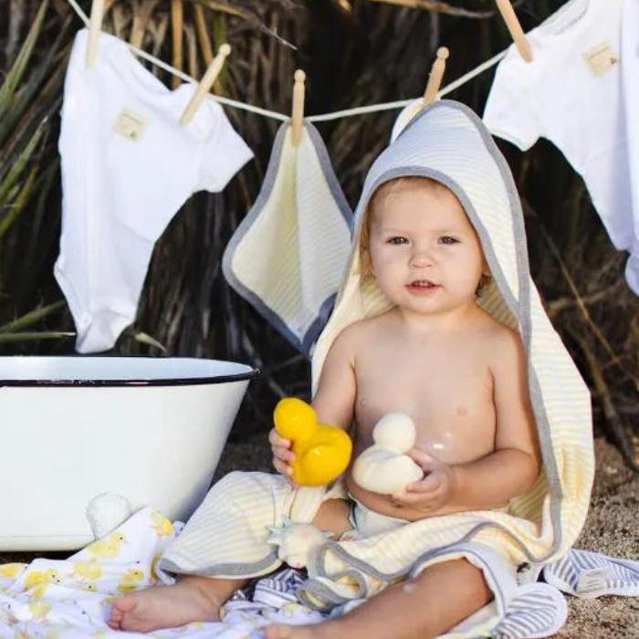 Organic Baby Hooded Towel Set / 2 Pack - Little Ducks