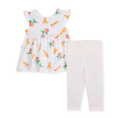 Organic Baby Outfit / Dress & Legging Set - Dragonfly