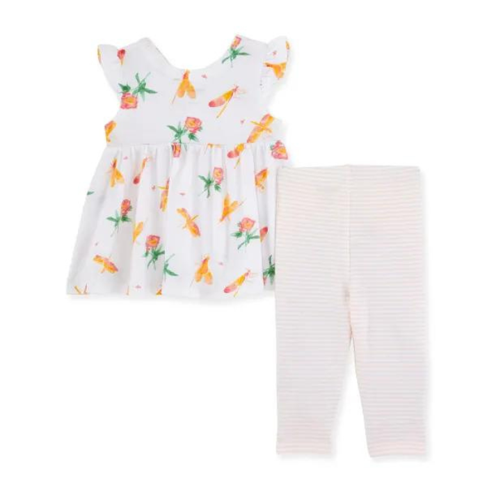 Organic Baby Outfit / Tunic & Legging Set - Dragonfly