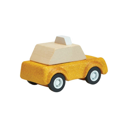 Wooden Toy Yellow Taxicab