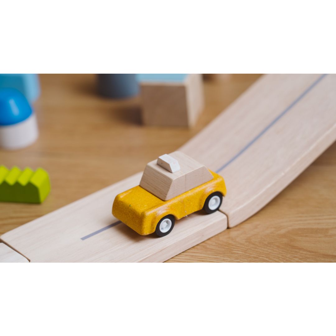 Wooden Toy Yellow Taxicab