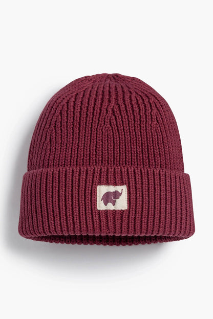 Organic Kids Chunky Knit Cap - Plum Purple