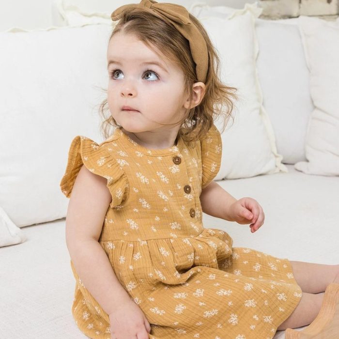 Organic Baby Floral Dress - Honeysuckle