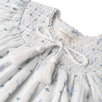 Organic Smocked Top & Shorts Set - Blue Vines
