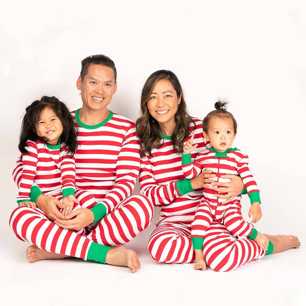 Organic Footless Baby Romper - Holiday Stripe