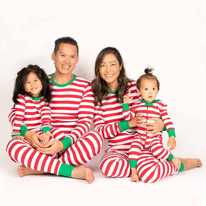 Organic Footless Baby Romper - Holiday Stripe