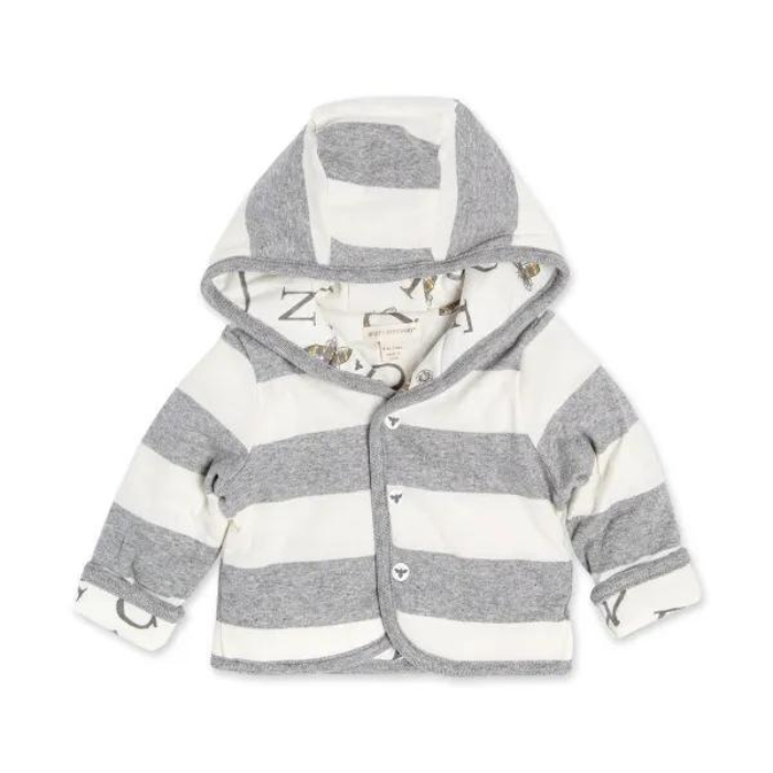 Organic Baby Reversible Jacket - Alphabet & Stripes