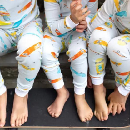 Organic Toddler Skateboard Pajamas - Blue