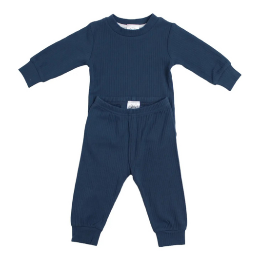 Organic Toddler Pajama Set - Dark Blue