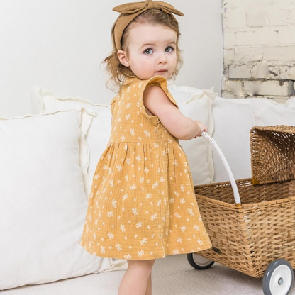 Organic Baby Floral Dress - Honeysuckle