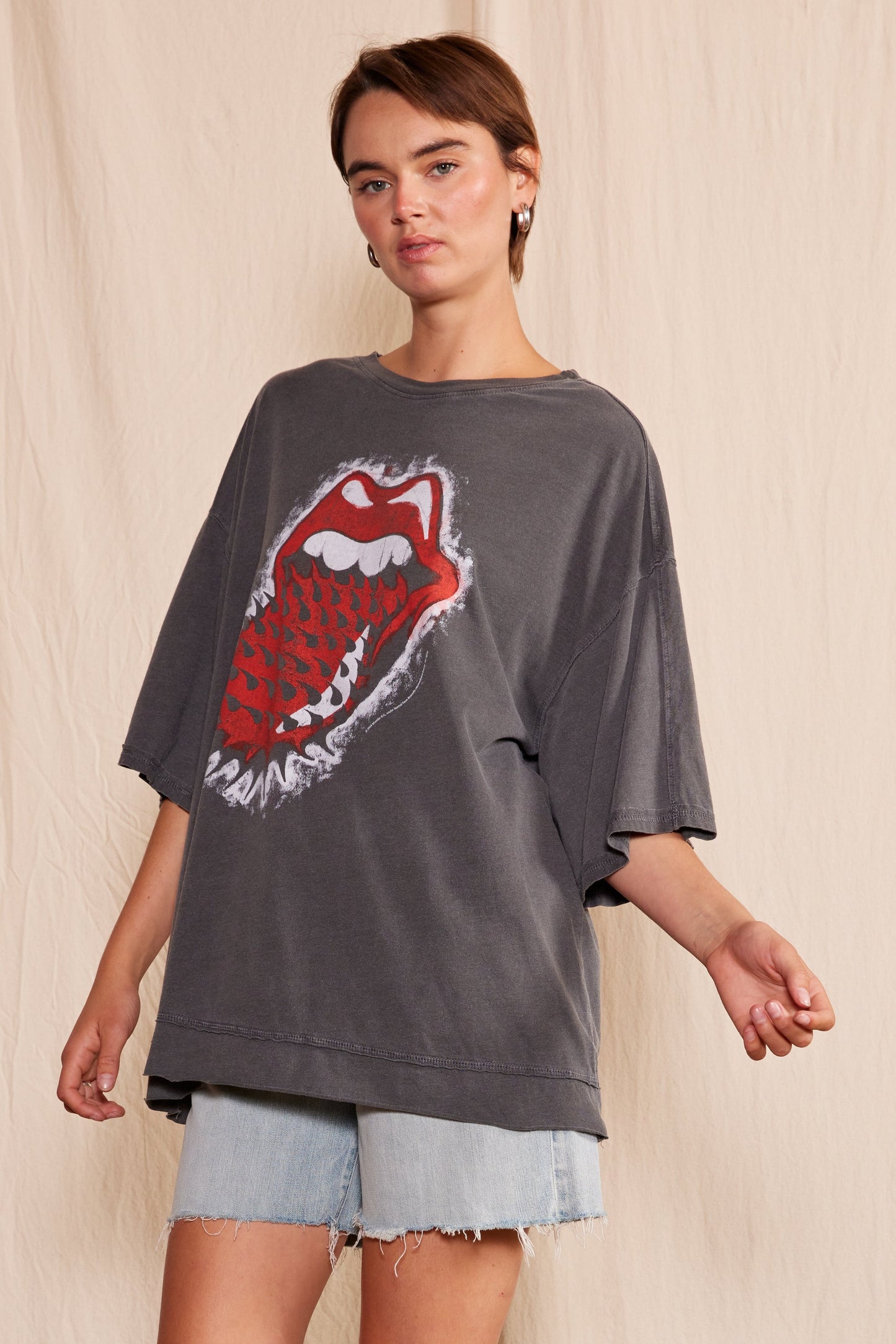 Organic Rolling Stones Thru and Thru Oversized Tee