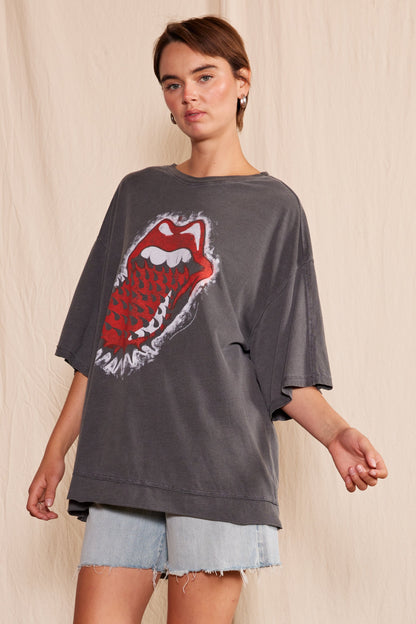 Organic Rolling Stones Thru and Thru Oversized Tee