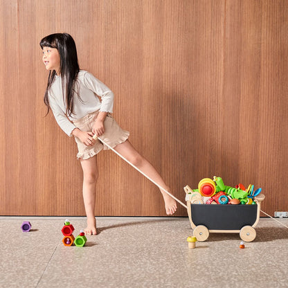 Wooden Toy Wagon - Black