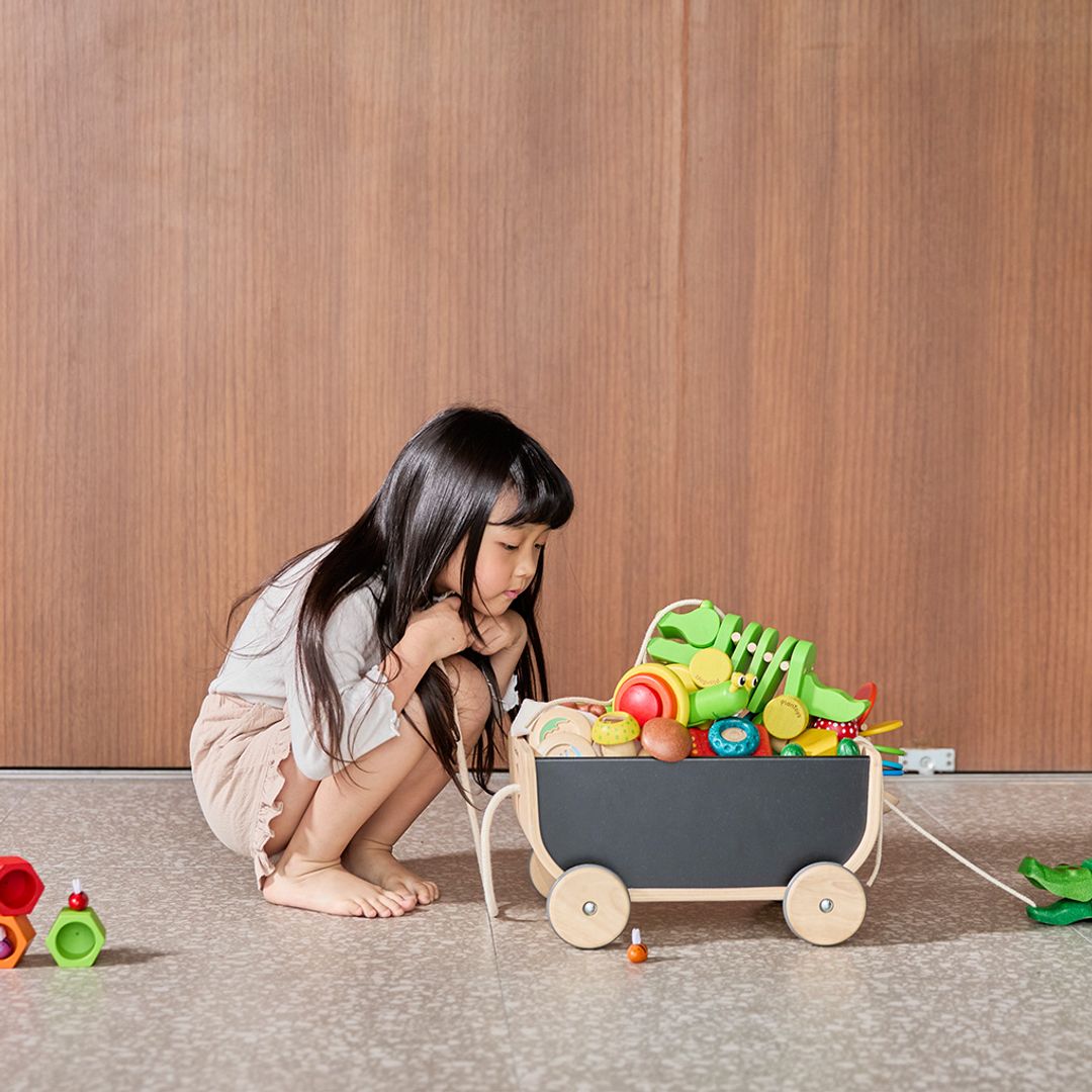 Wooden Toy Wagon - Black