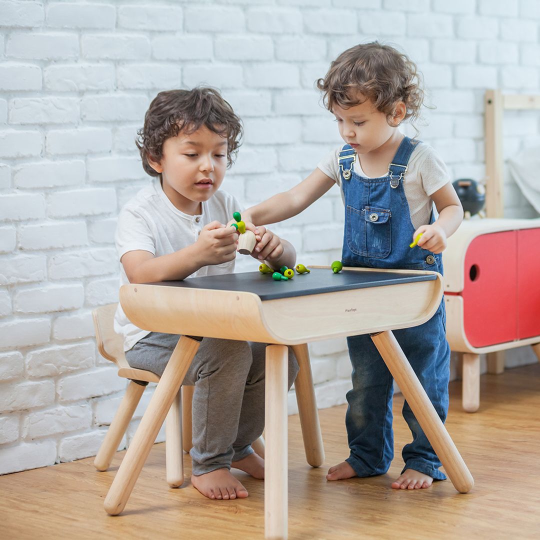 Wooden Table & Chair Set - Black