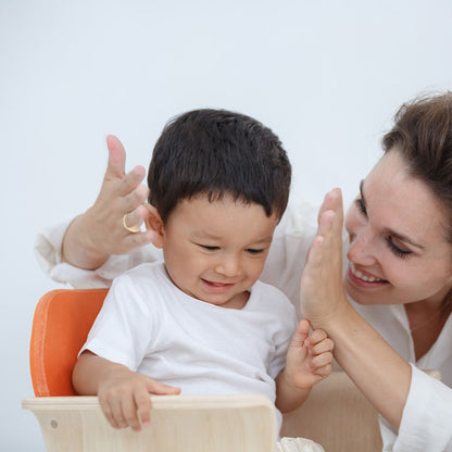 Wooden High Chair - Orange