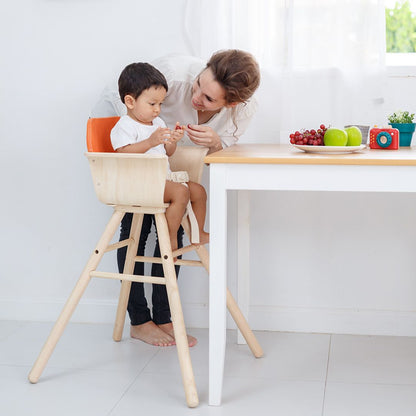 Wooden High Chair - Orange