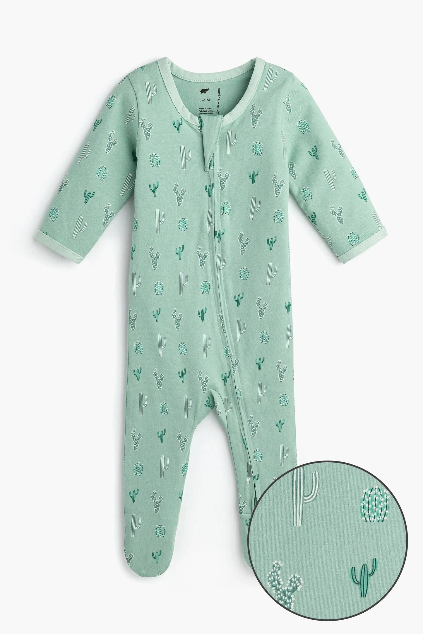 Organic Baby Sleeper - Green Cactus