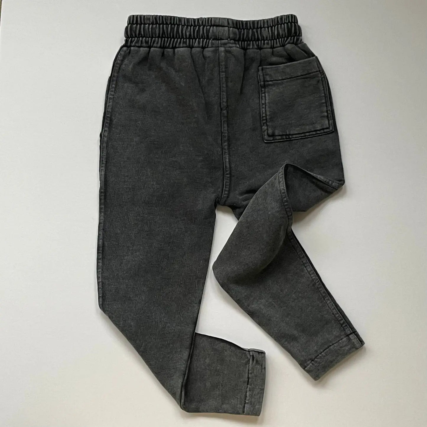 Washed Fatigue Organic Cotton Bottoms - Charcoal