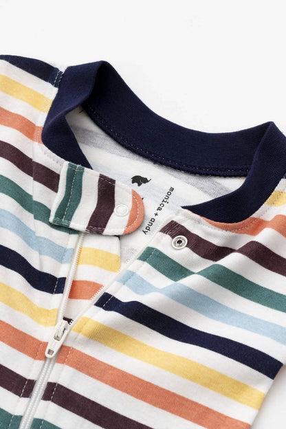 Organic Baby Footless Romper - Fall Stripes