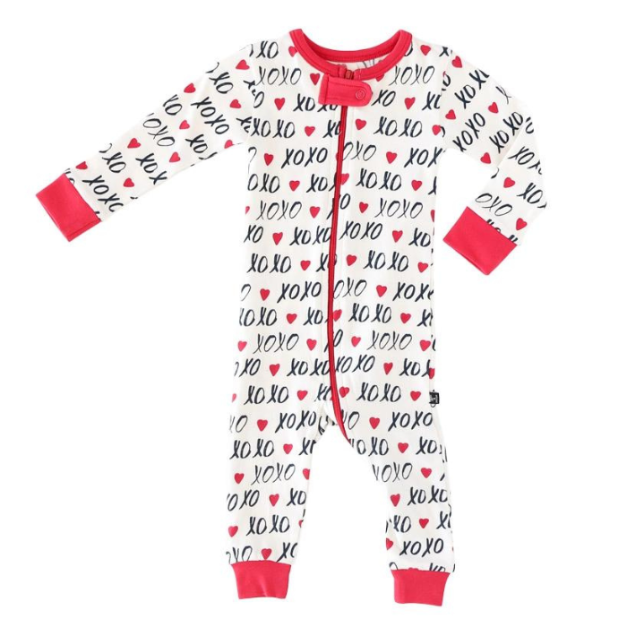Organic Baby & Toddler Footless Zip Romper - XOXO