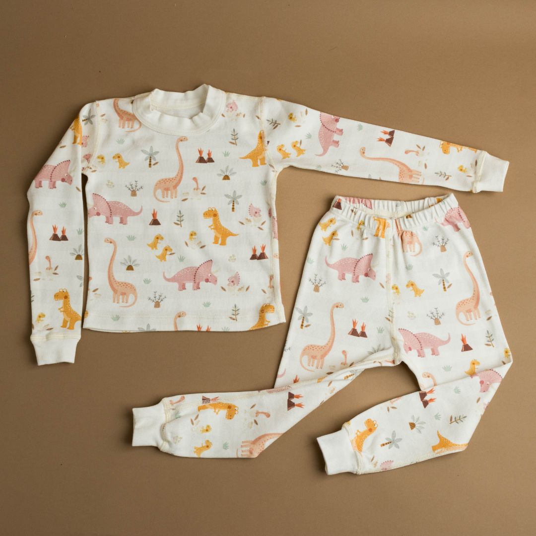 Rose Dino Family Organic Cotton Pajamas