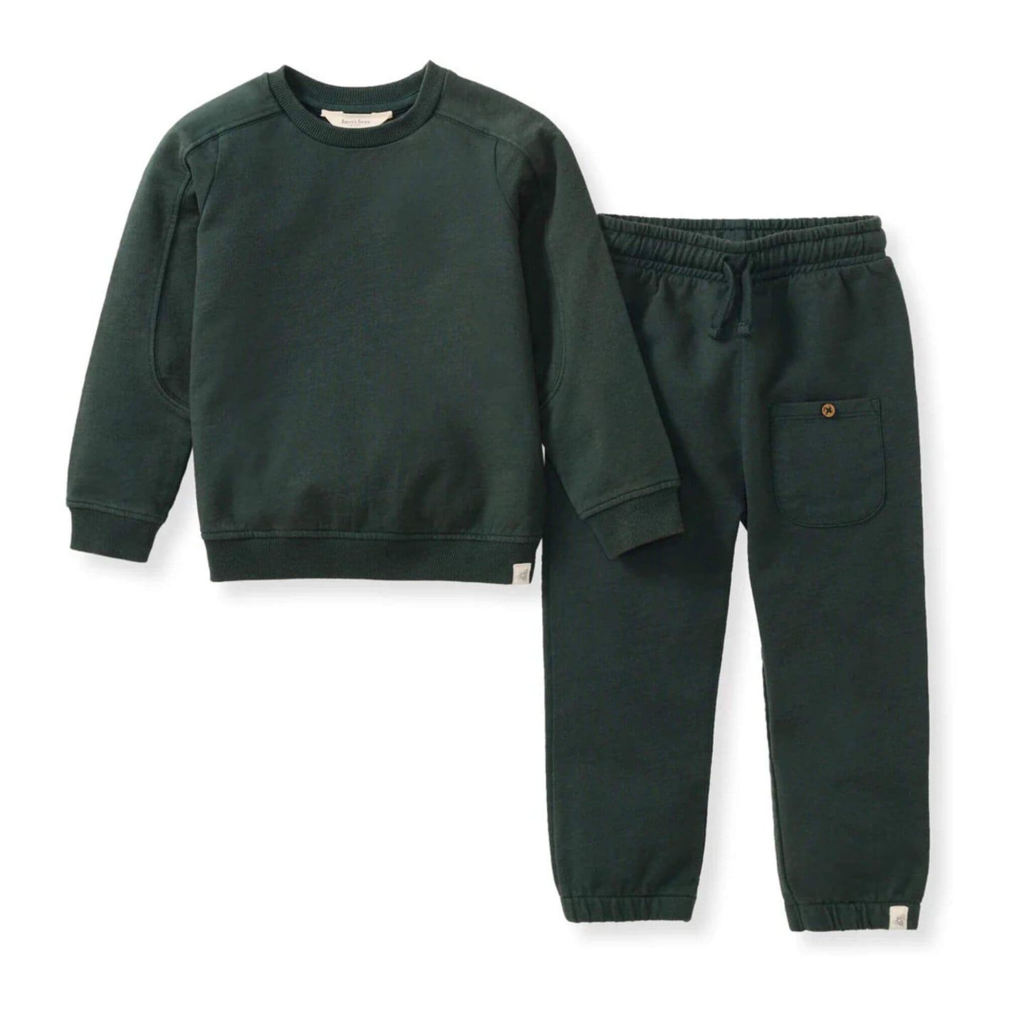 Acid Wash Sweatshirt & Pants Set - Zucchini Green