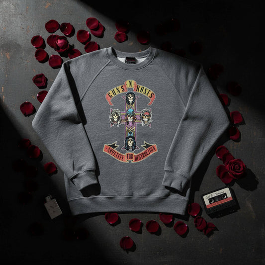 Adults Guns N Roses Appetite for Destruction Fleece Sweatshirt