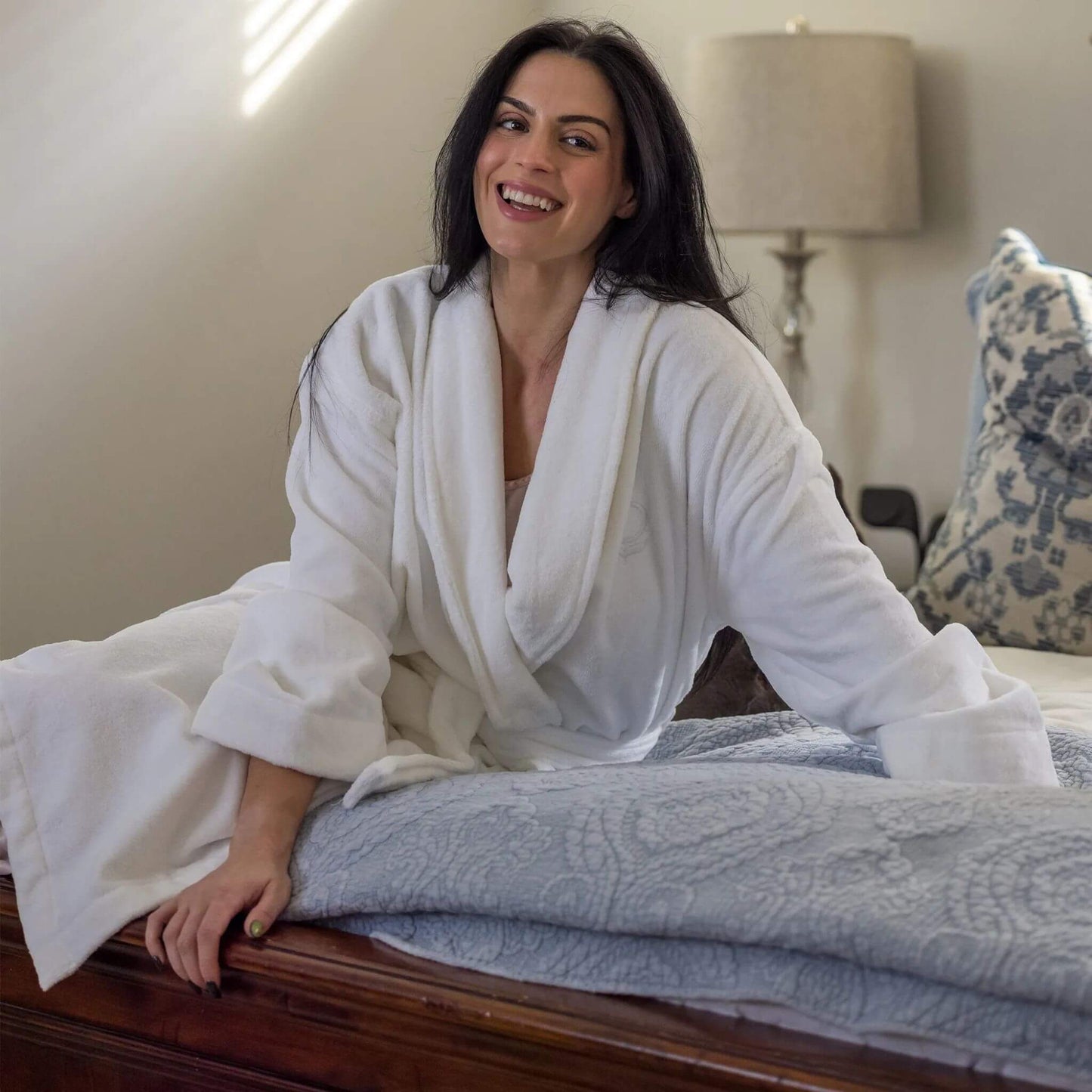 Adults Unisex Organic Cotton Velour Bathrobe