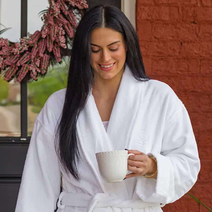 Adults Unisex Organic Cotton Velour Bathrobe