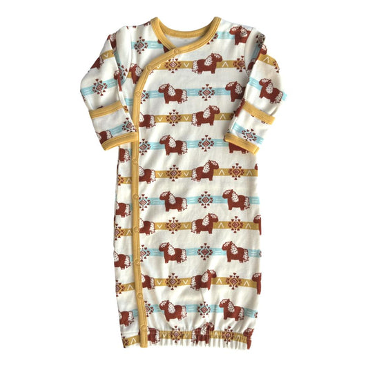 Organic Cotton Baby Sleep Gown - Aztec Pony