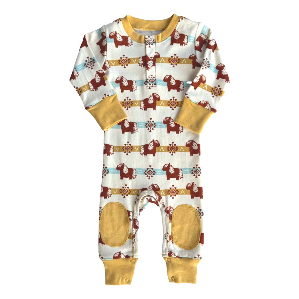 Organic Baby Romper - Aztec Pony