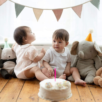 Organic Baby Boy Muslin Collar Bubble Romper