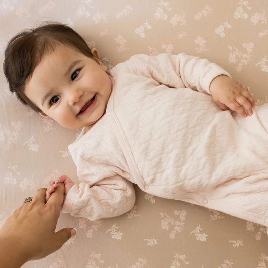Baby Girl Organic Quilted Jumpsuit - Ranunculus