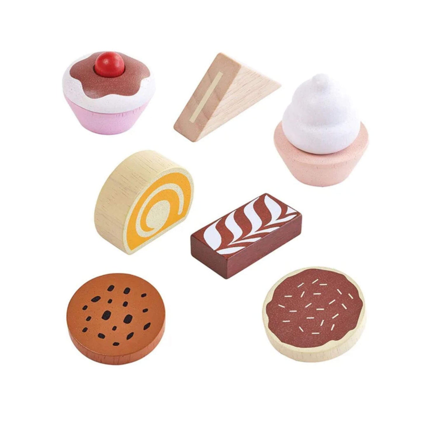 Bakery Stand & Dessert Set Wood Toy for Toddlers