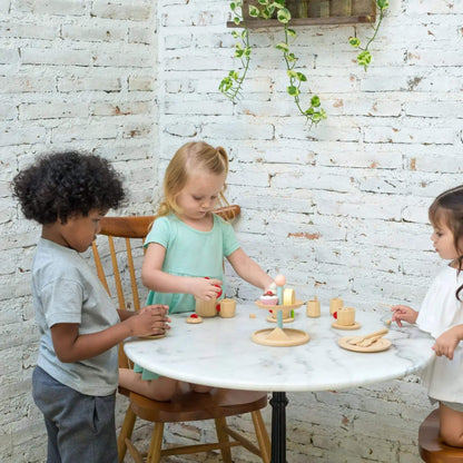 Bakery Stand & Dessert Set Wood Toy for Toddlers