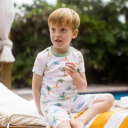 Beachy Palms Organic Cotton Two-Piece Toddler & Kid Pajamas