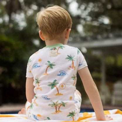 Beachy Palms Organic Cotton Two-Piece Toddler & Kid Pajamas