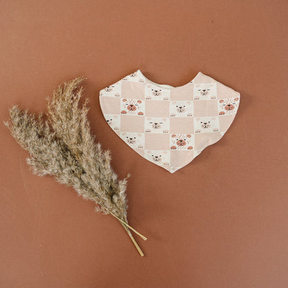 GOTS Certified Organic Baby Bib - Checkered Bear